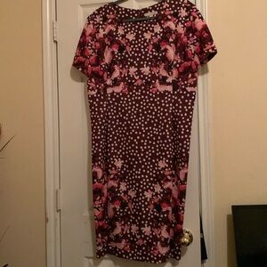 EVA MENDES FLORAL SHEATH DRESS